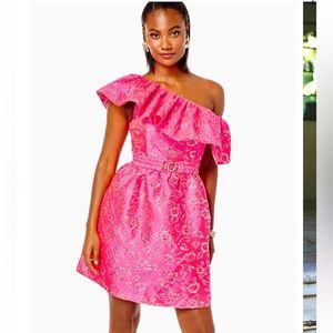 Lily Pulitzer Shannie One-Shoulder Dress- size 6